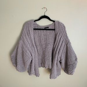 Gray Knit Cardigan